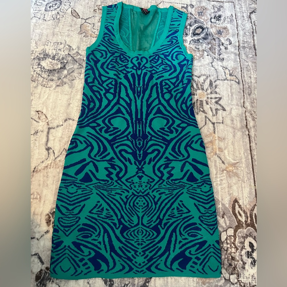 2B Bebe Bodycon Teal and Blue Dress size Medium